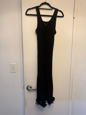 Alexander Wang Black Ribbed Tank Maxi Dress